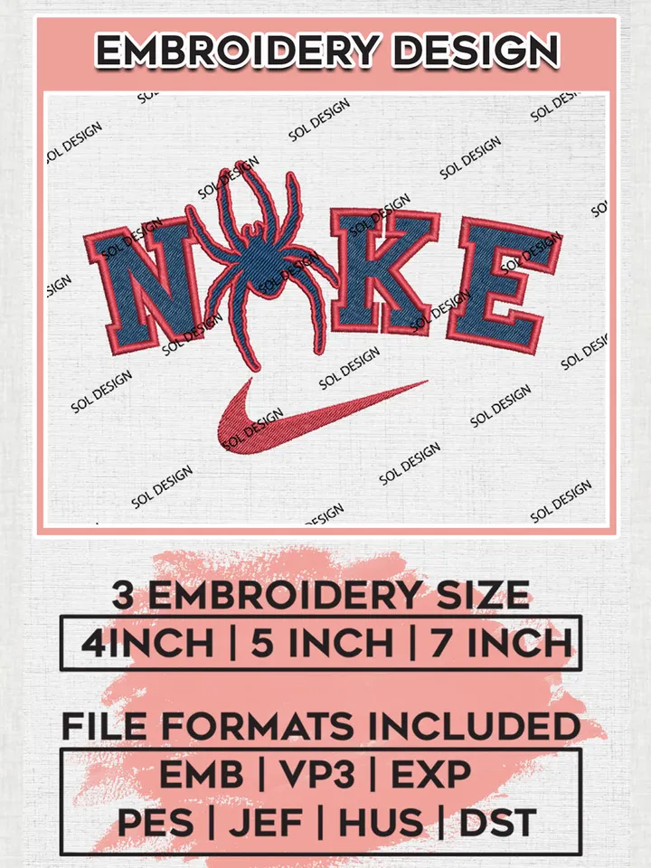Nike Richmond Spiders Machine Embroidery Design, NCAA Richmond Spiders Embroidery Design files, NCAA Logo Embroidery Designs, NCAA Machine Embroidery Designs, Digital Download