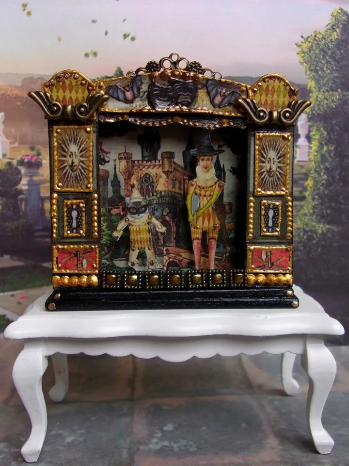 Puppet show. Dollhouse miniature.1:12 scale.