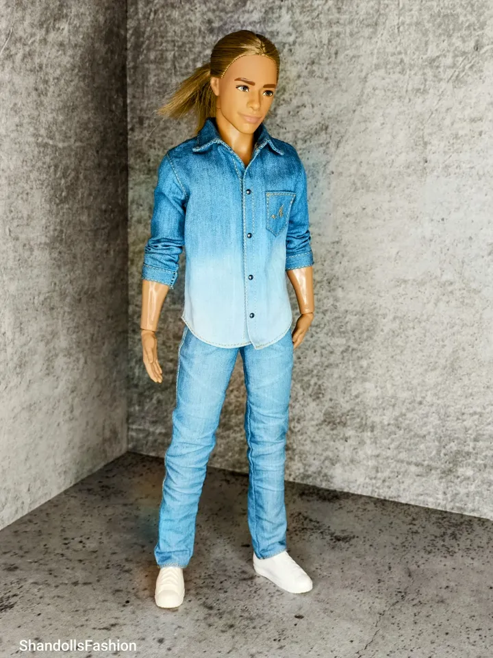 Classic jeans and denim shirt for Ken dolls