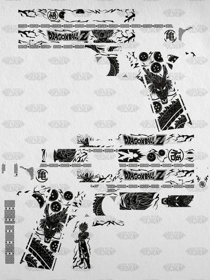VECTOR DESIGN Colt 1911 governmen Dragon Ball Z
