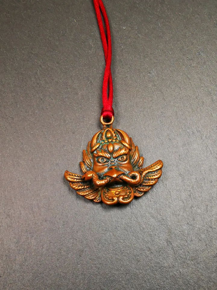 Gandhanra Antique Tibetan Buddhist Amulet Pendant - Garuda - The Golden-Winged Bird, Crafted from Cold Iron