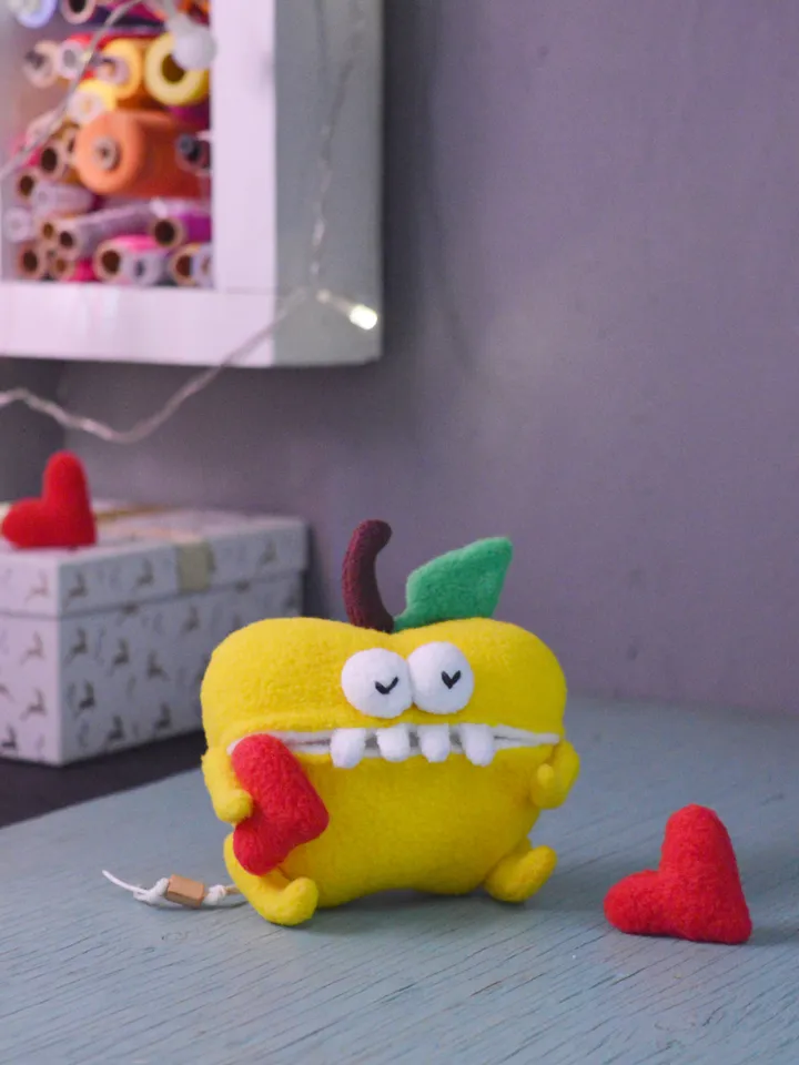 PDF Plush Toy Pattern – Fleece Apple Softie with Secret Pocket