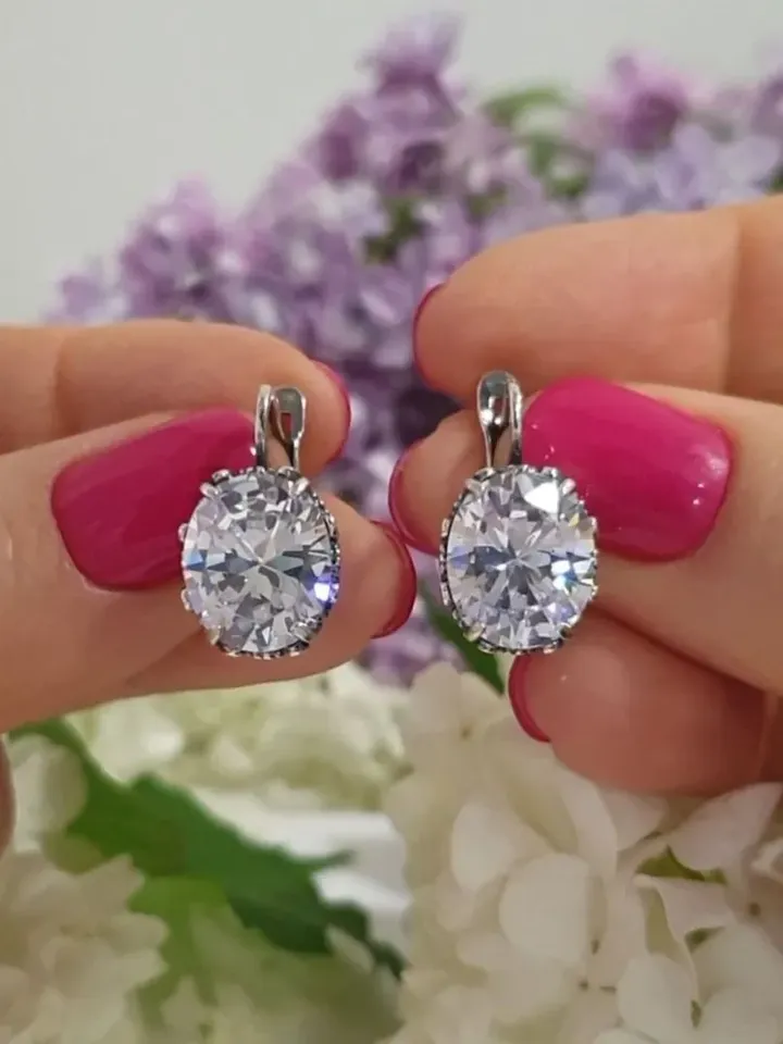 Earrings silver 925, with cubic zirconia