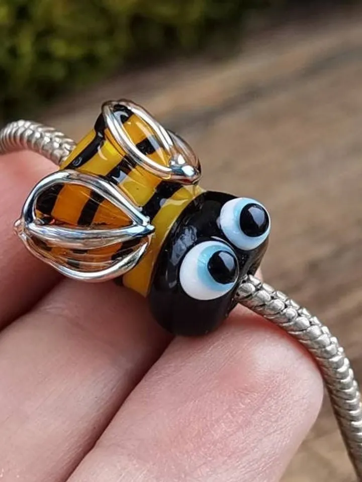 Honey Bee charm Queen bee gifts Bumble bee jewelry Bee art Bee bracelet Bee accessories Bee shoe charms Bee amulet Bee beads Bee dread beads