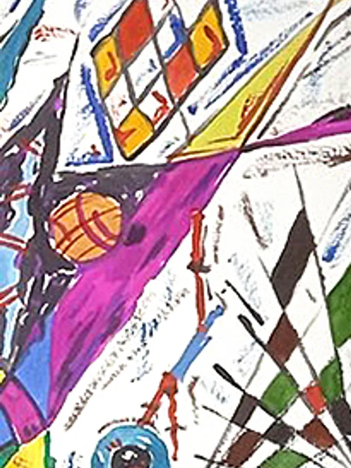 Kandinsky Style Painting Abstract Original Art Watercolor Painting 14 by 14 Above Sofa Art by TatianaArtShop