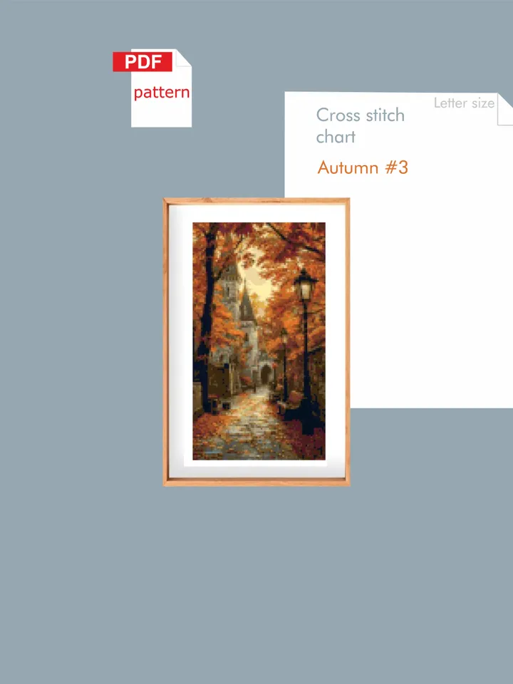 Cross stitch chart Autumn # 3 Printable PDF pattern