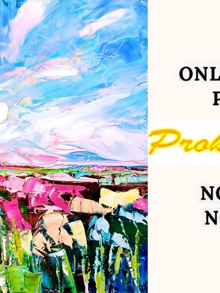 Irish Painting Ireland Original Art Landscape Small Painting Impasto Above Bed Art Impressionist Pink Blue Midlands Ireland ArtProkopaloSv