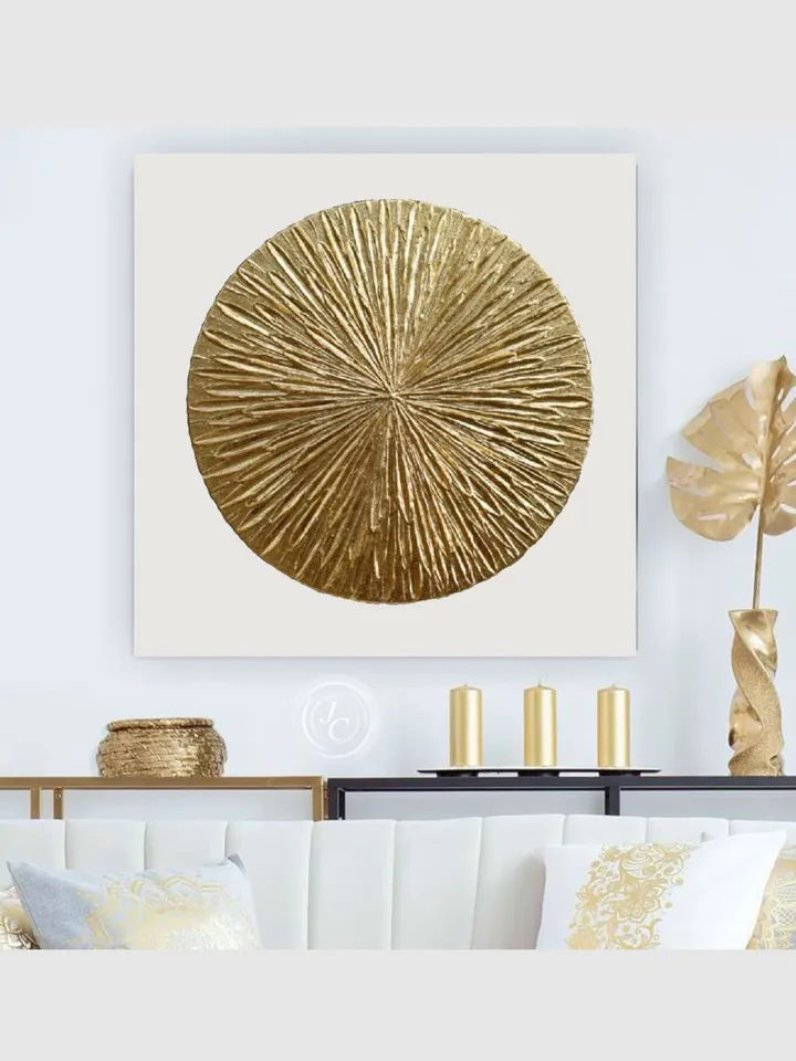 Gold and White Abstract Wall Art Original Painting Metallic Textured artwork Gold Leaf Wall Art Modern wall decor