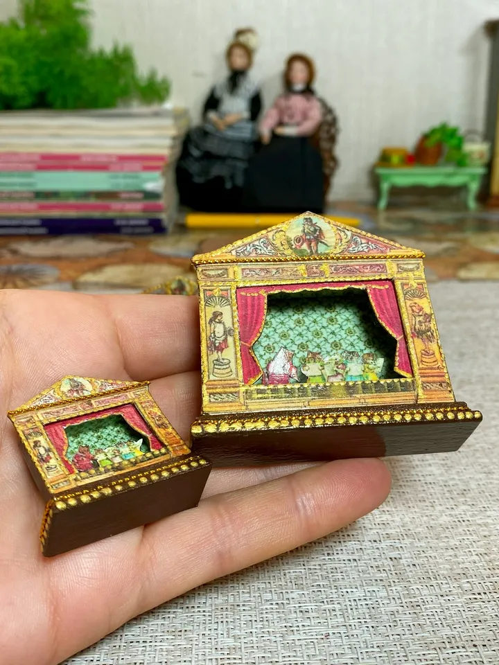 Puppet show. miniature dollhouse. 1: 12. Miniature.