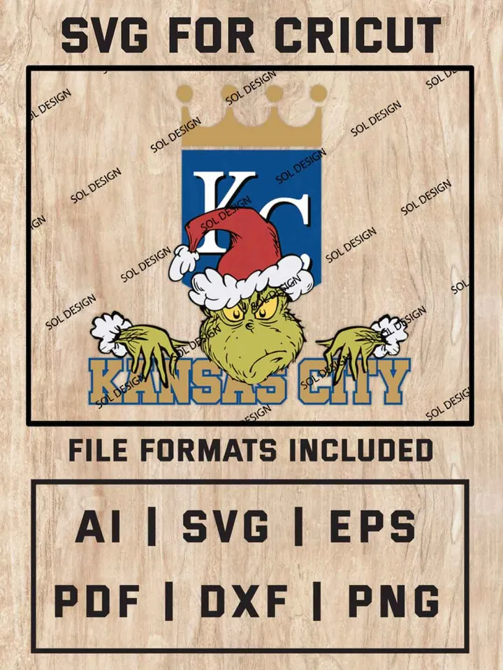 Grinch Kansas City Royals SVG, MLB SVG Design, MLB Kansas City Royals Logo SVG, MLB Royals Cricut, Christmas Svg, Grinch svg, Digital Download