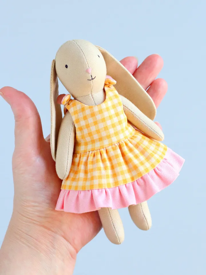 2 PDF Two Mini Bunnies in Sundress and Dress Sewing Patterns