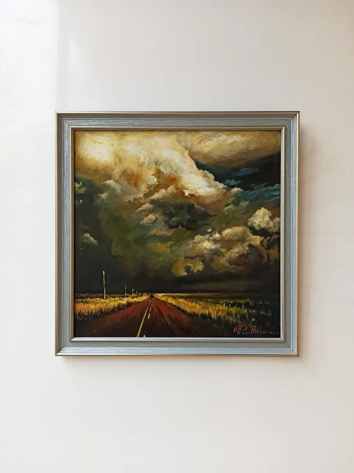 «Before The Storm», landscape, oil painting, approx.12x12"
