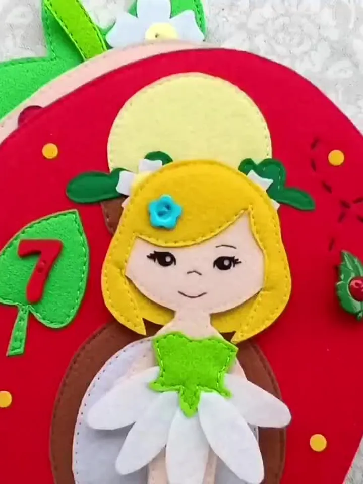 Quiet book Dollhouse pattern, Strawberry Felt book pattern pdf, Felt doll Pattern and clothes set, Dress up Doll, Busy book pattern for girl