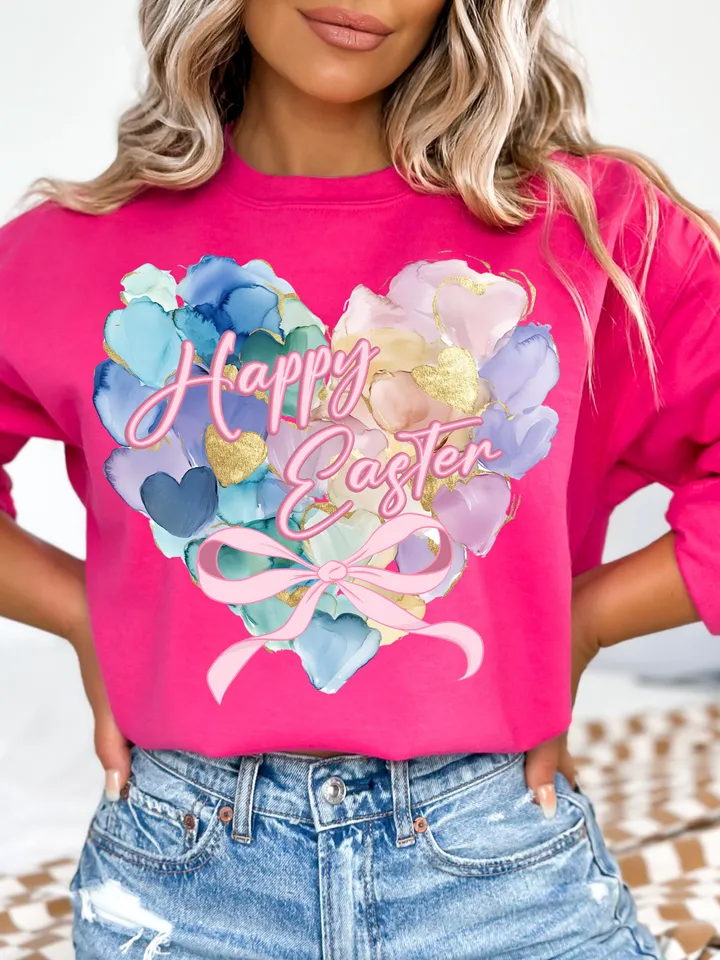 Easter Day Heart Brushstroke png,Easter png, Happy Easter Png, coquette easter png, bow png designs, Coquette Bunny Png Trendy Easter