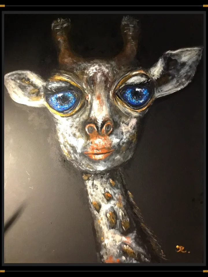 Fantasy giraffe painting,original giraffe painting,acrylic,stretched canvas.