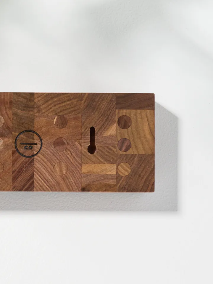 Wall Mounted Magnetic Knife Holder Made from Upcycled End Grain Walnut