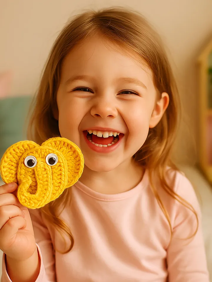 Cute Crochet Elephant Applique Pattern PDF, DIY Animal Motif, Amigurumi Elephant Patch, Handmade Decoration, Instant Download