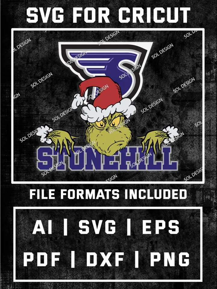 Grinch Stonehill Skyhawks SVG, NCAA SVG Design, NCAA Stonehill Skyhawks SVG, NCAA Skyhawks Cricut, Christmas Svg, Grinch svg, Digital Download