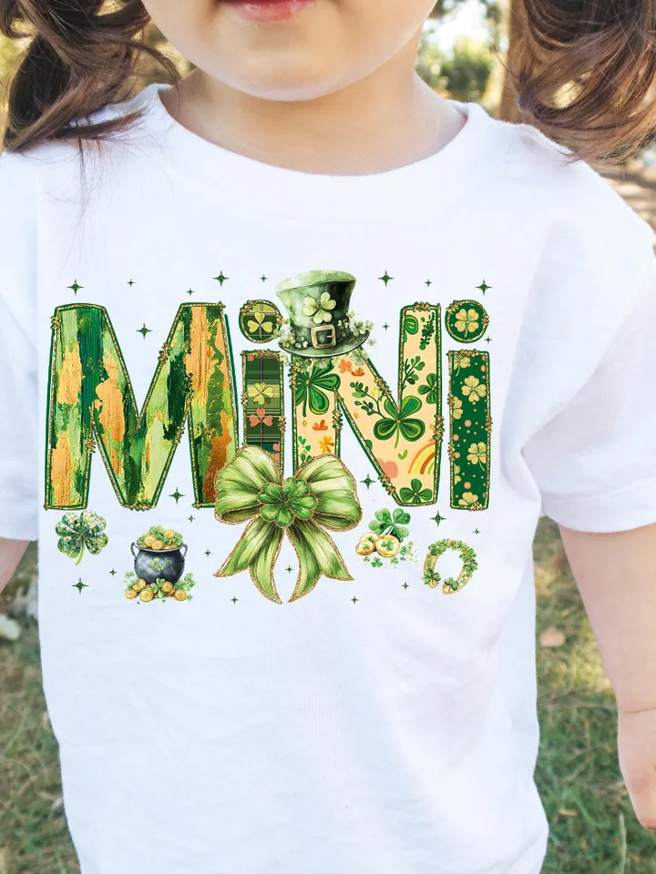 Mini St Patrick's Day PNG, Coquette Brushstroke png, Lucky Mama Png, Shamrock PNG, St Patricks Coquette Png, Lucky Charm Png,Glitter Irish