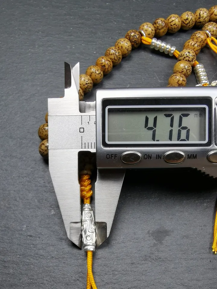Gandhanra Old Tibetan Rosary, 7.5mm 108 Lotus Seed Mala Necklace, Antique Prayer Beads for Meditation,38cm Length
