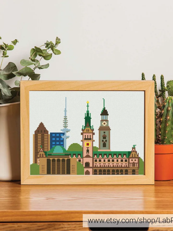 Hamburg City Cross stitch pattern | Embroidery Pattern | Instant Download | Embroidery Designs
