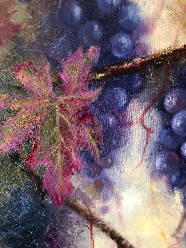 Grape Original Painting Fruits Oil Painting Still life Grape Wall Art