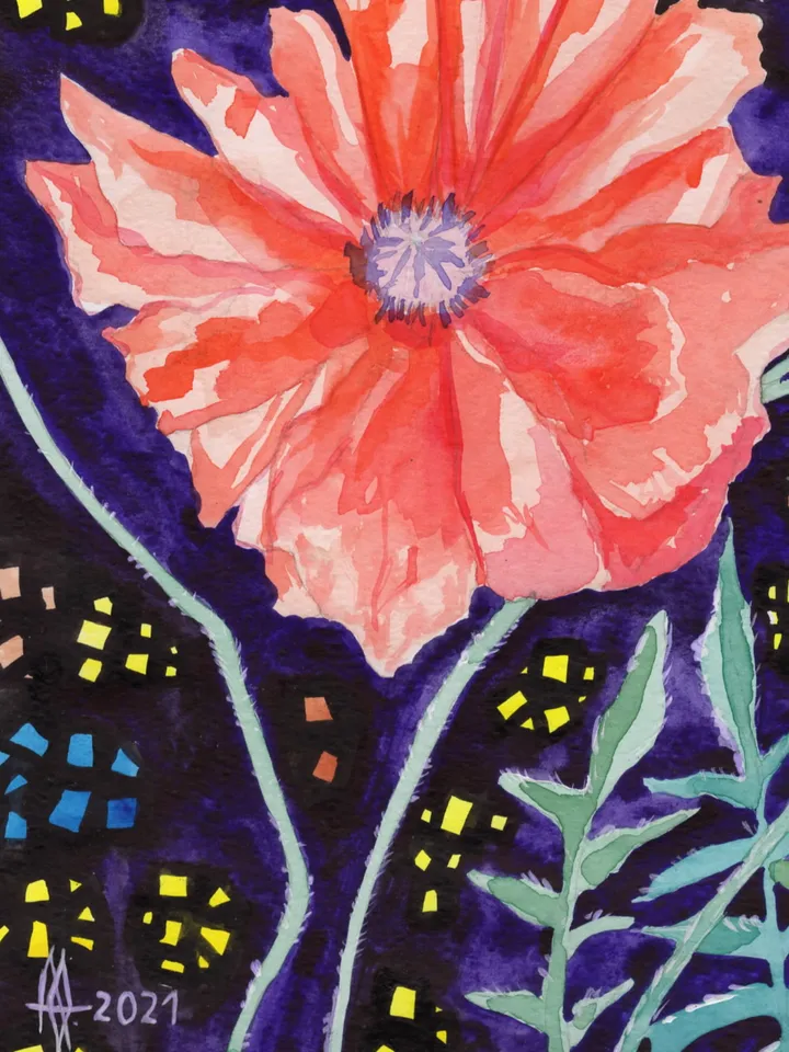 Watercolor painting. Abstraction. Flowers
