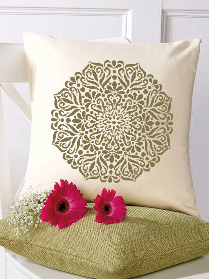 Mandala cross stitch pattern download PDF Monochrome floral ornament cross stitch chart, Simple mandala pattern PDF, DIY Home decor #M132