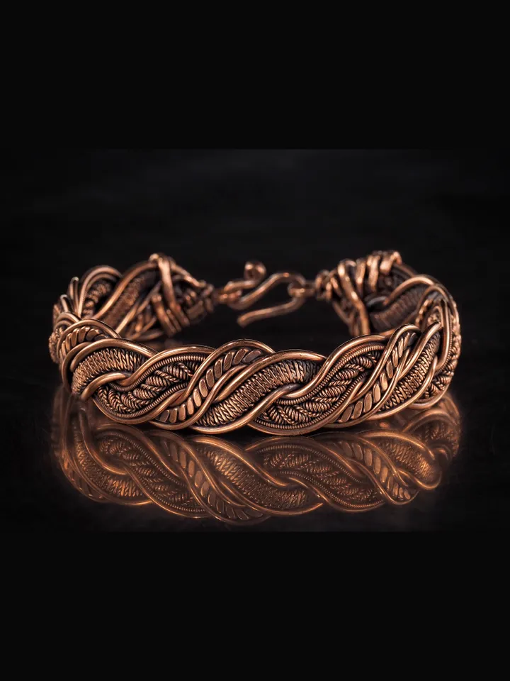Wire wrapped copper bracelet for woman Antique style copper jewelry WireWrapArt