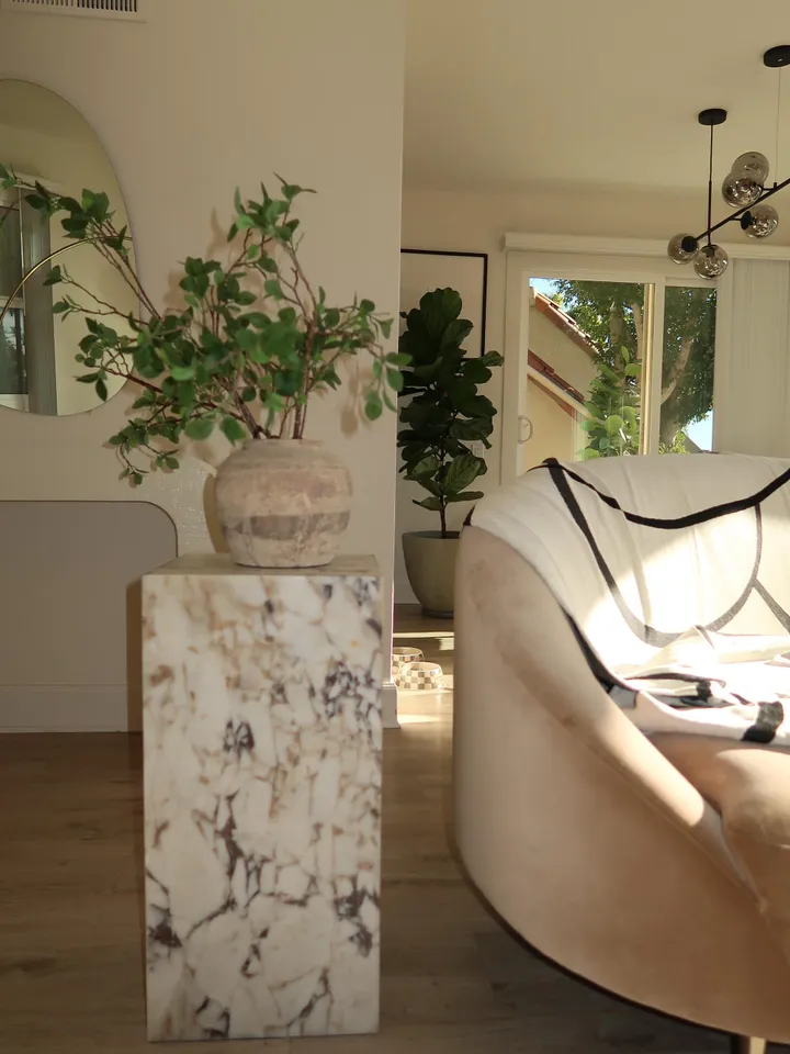 Calacatta Viola Marble Plinth real marble, handmade, freeshipping, fast shipping, end table, cube table, side table