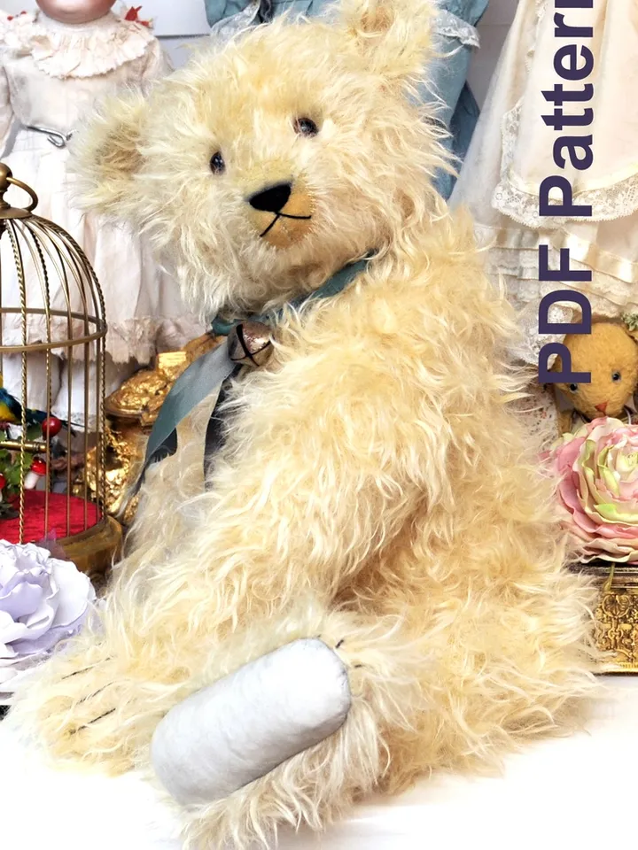 PDF Pattern 23" Steiff like Teddy Bear Early Antique 1908 Bear Old German Bear Sewing Instructions ePattern DIY Bear