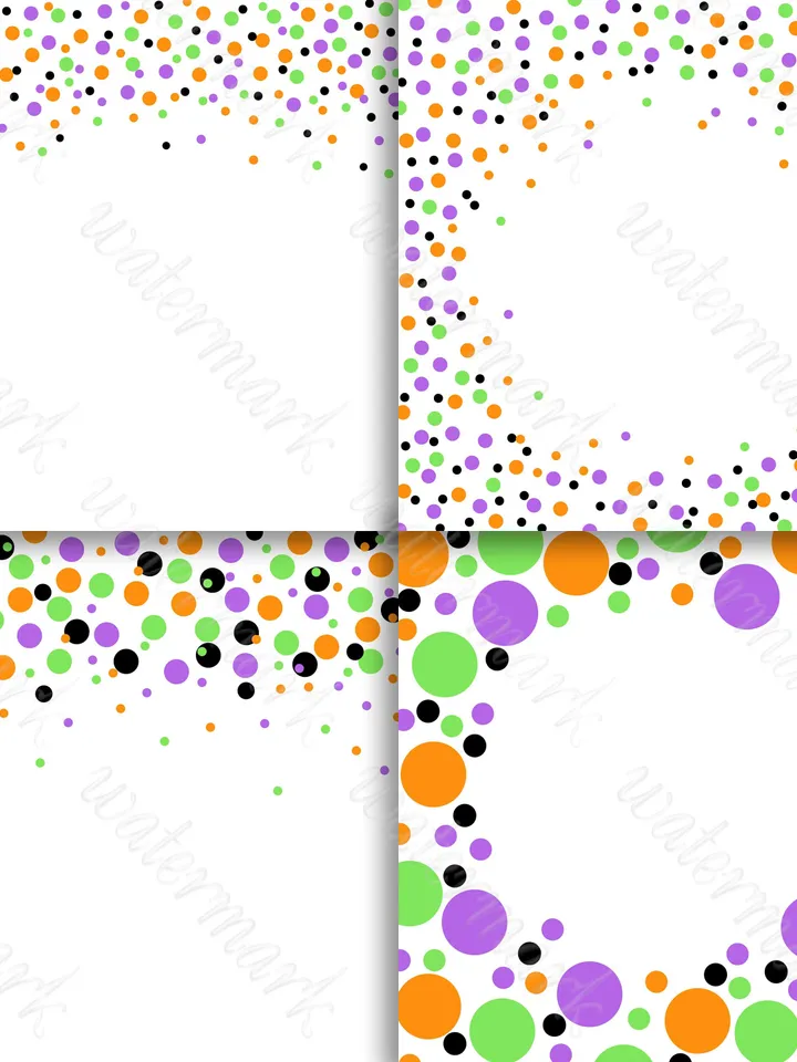 Halloween digital papers Halloween borders png Halloween background Halloween border clipart Halloween confetti clipart png Instant download