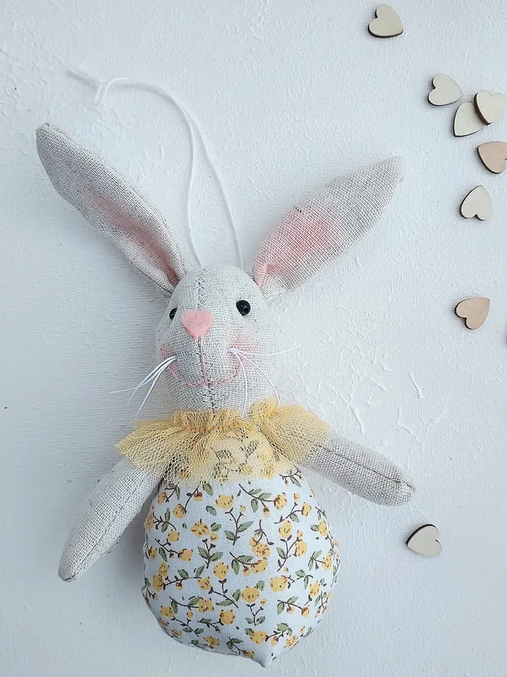 Bunnies Decor Rabbit Fabric Bunny Stuffed decoration Farm house style table decor