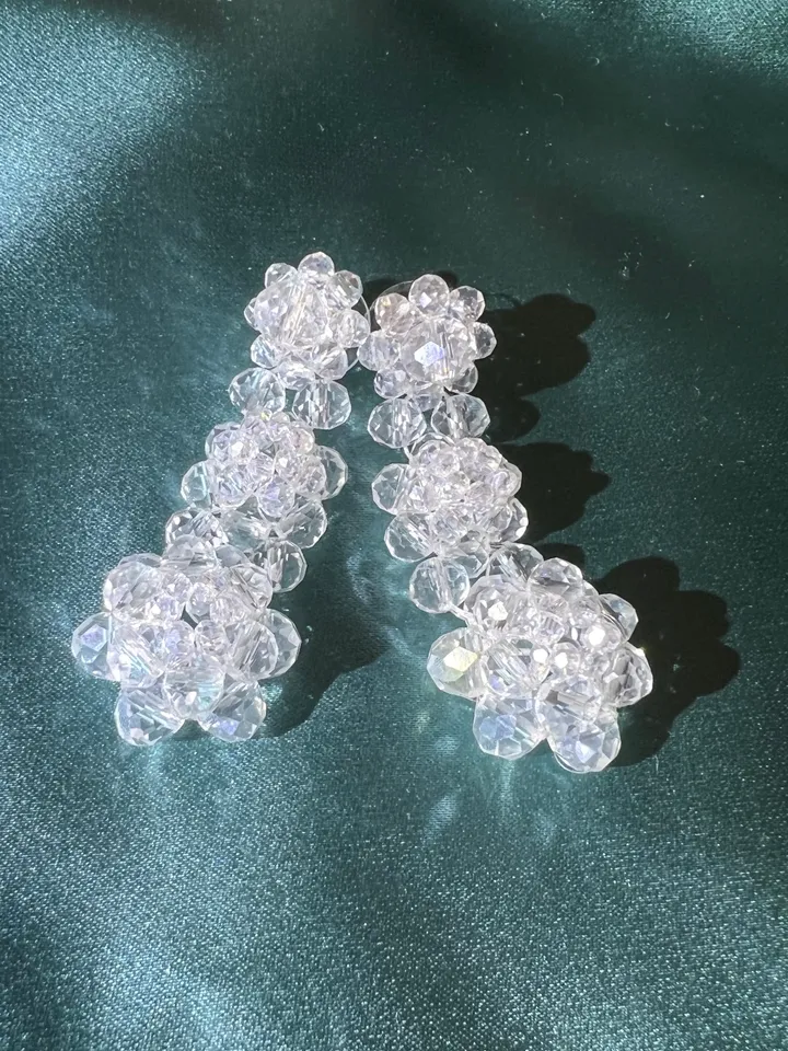 Floral Crystal Drop Earrings