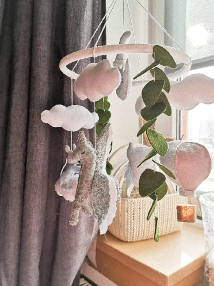 Unicorn baby mobile, crib mobile