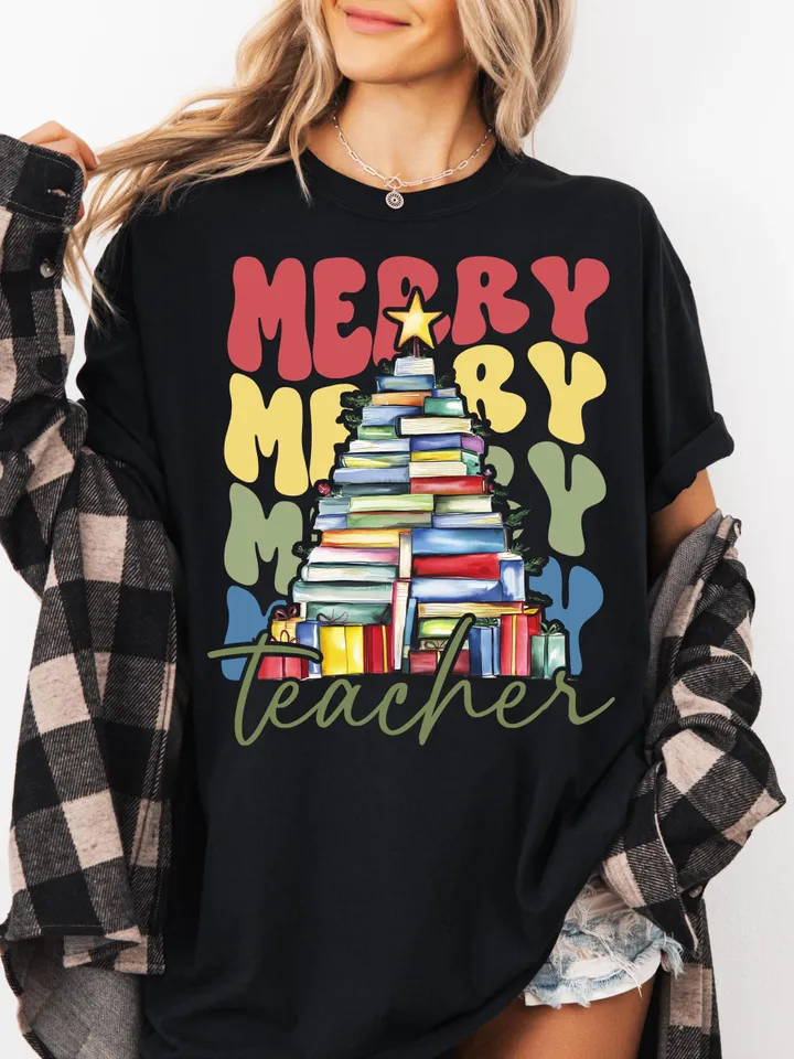 Merry teacher PNG, Teacher christmas PNG, Teacher SweaterShirts, Christmas Gifts, Merry Christmas Png, Sublimation Design Digital Download
