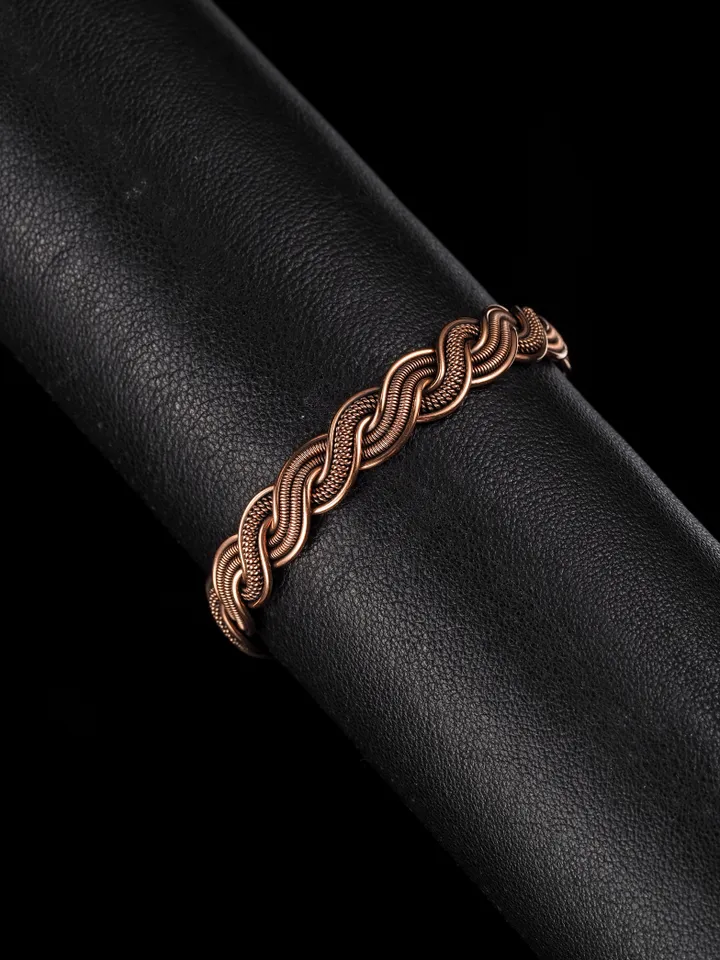 Woven copper wire bracelet Antique style handcrafted copper jewelry Unique gift