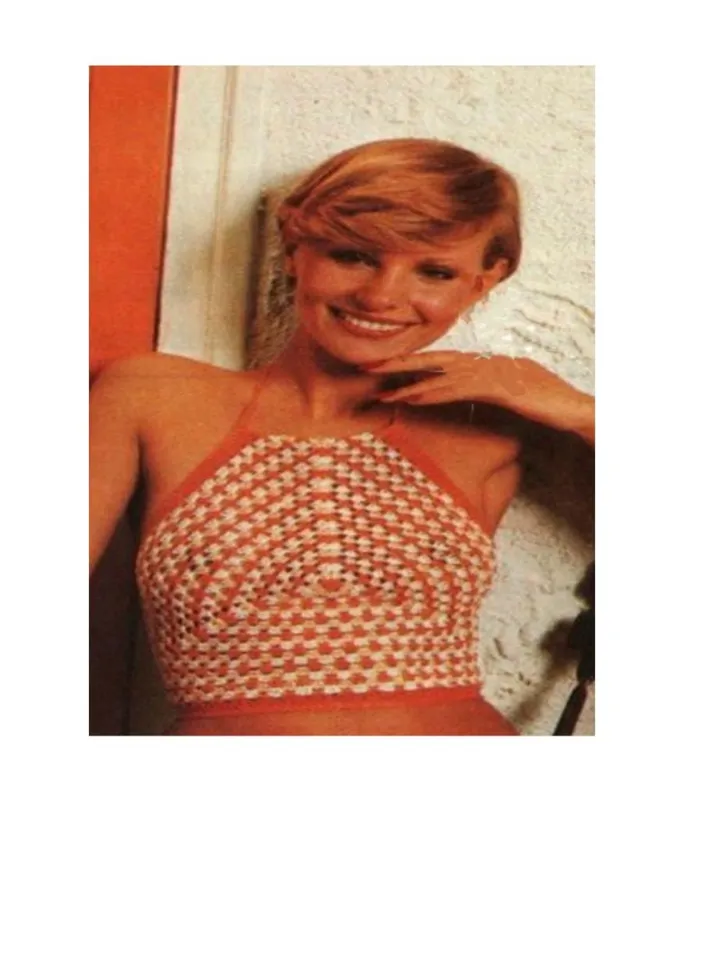 Halter top crochet pattern, granny square top crochet, beginner top crochet PDF