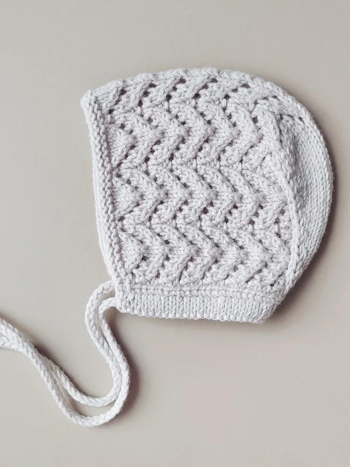 Knit baby bonnet newborn, baby girl hat, vintage style bonnet, baby shower gift