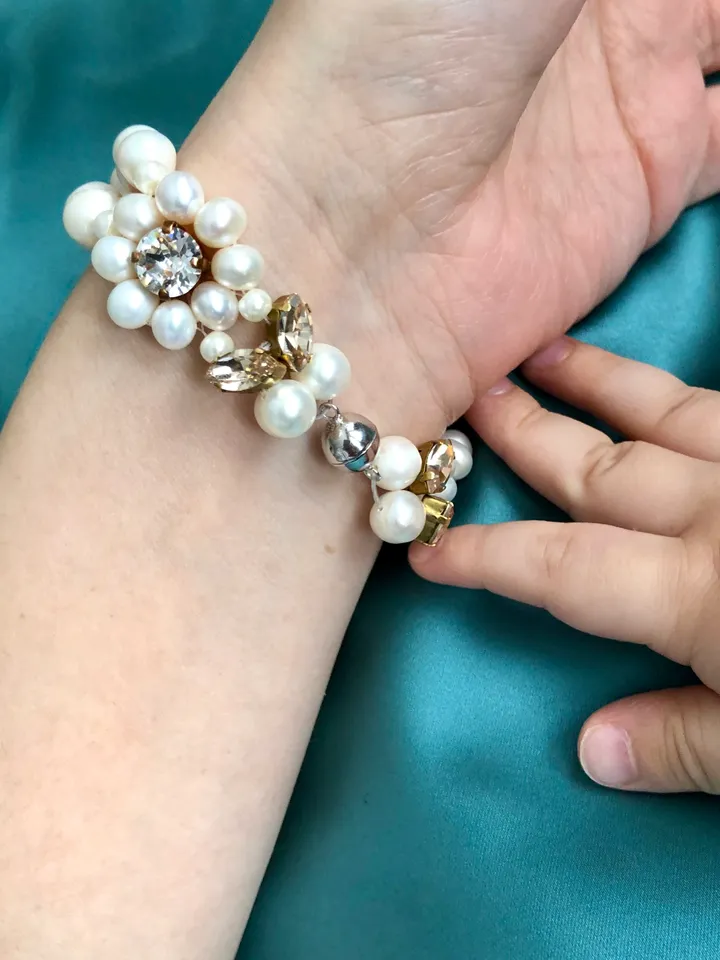 Double Row Natural Pearl Bracelet