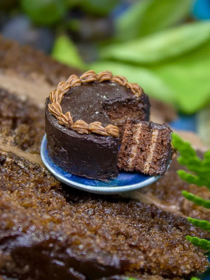 TUTORIAL Miniature chocolate cake Prague with polymer clay | PDF + video