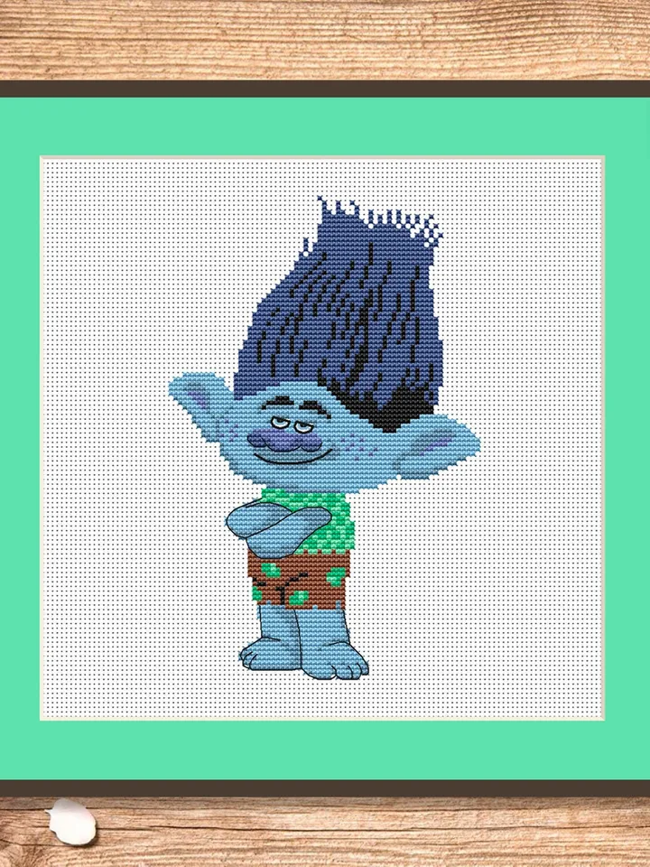 Troll Branch Cross Stitch Pattern, Movies Cross Stitch, Movie Pattern, Troll Cross Stitch Pattern, Baby Cross Stitch Patterns #bab002