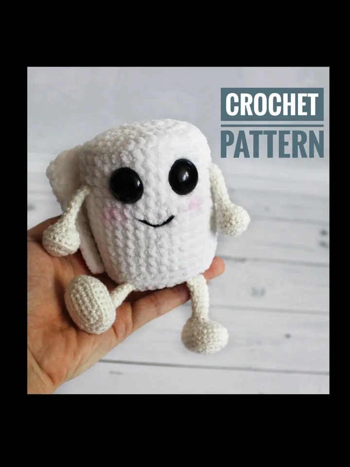 CROCHET PATTERN Toilet paper toy Virus toy Funny microbe toy Kawaii Toilet paper Amigurumi tutorial PDF file