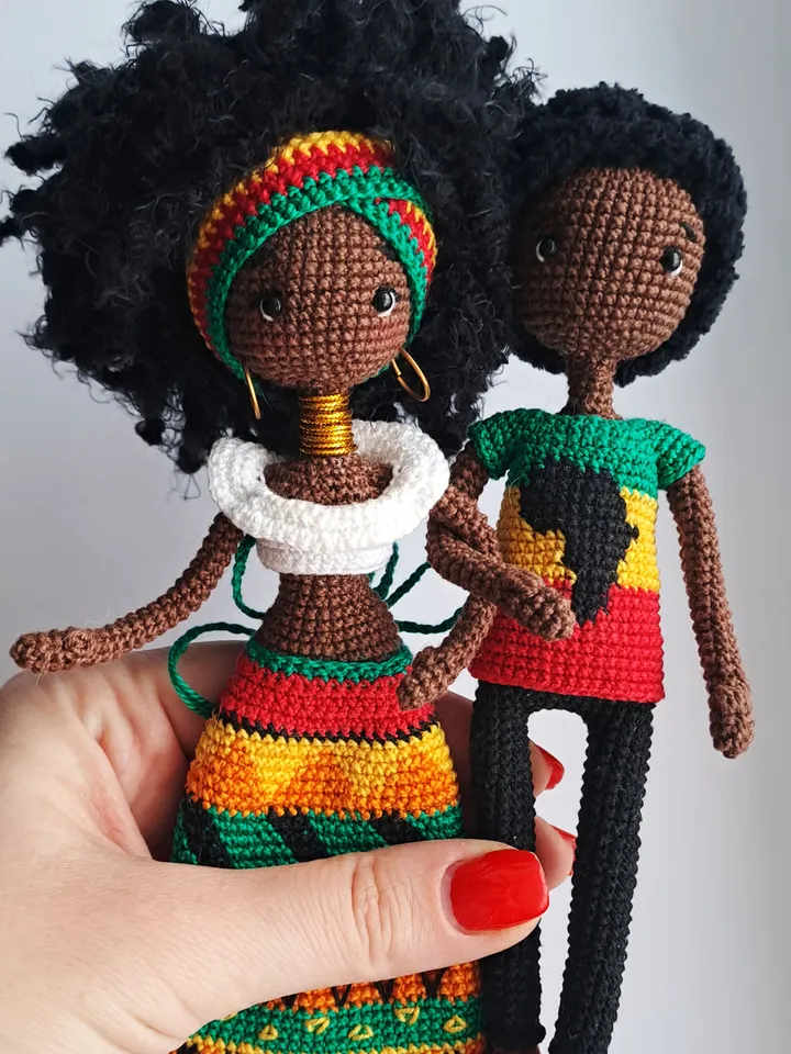 African dolls pattern 2 in1 girl and boy