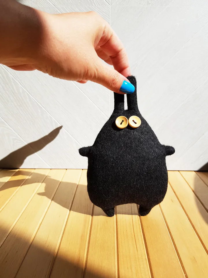 Black little rabbit sewing pattern PDF, digital tutorial in english, halloween doll sewing diy