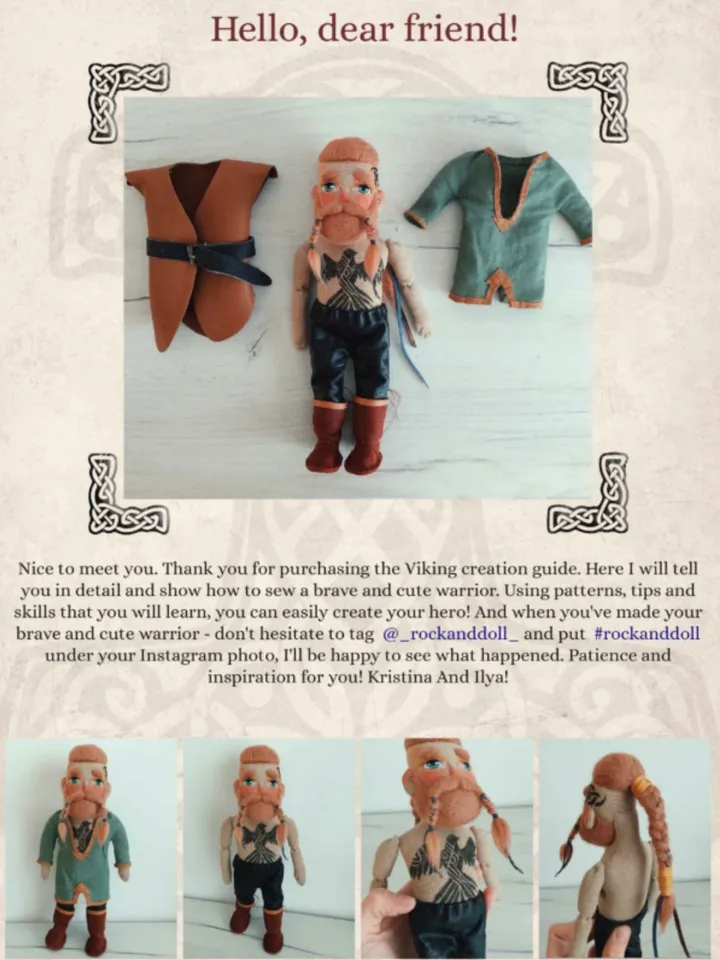 PDF tutorial how to make bearded Viking in English