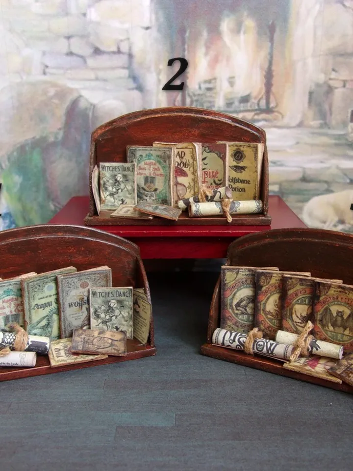 Books on the shelf.1:12 scale.