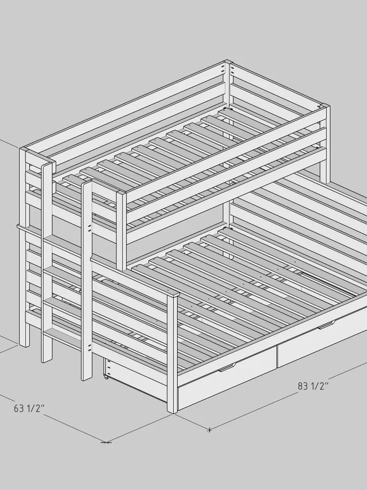 DIY Twin XL Over Queen Bunk Bed Plans, PDF Guide