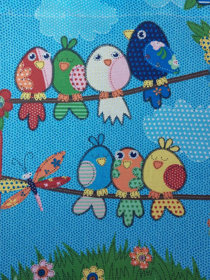 Strong reusable beige tote bag, eco friendly, cotton canvas bag with birds