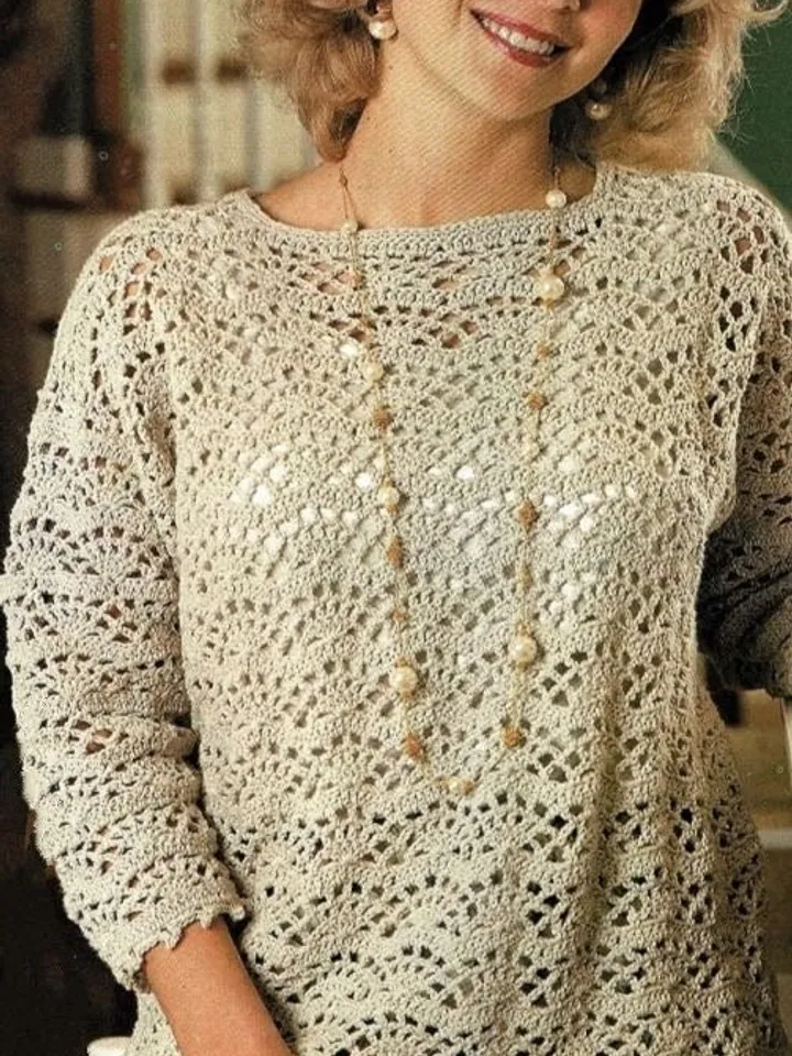 Crochet pattern sweater Lace Sweater Crochet patterns, ladies sweater, summer sweater crochet women pattern pdf